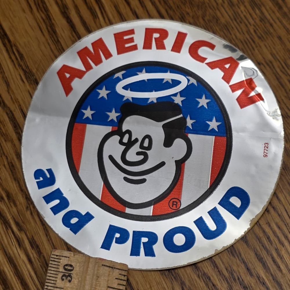 Vintage Good Sam Club American and Proud Sticker‎ Patriotic Halo Foil Decal 3.5"